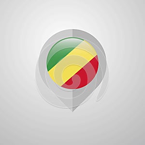Map Navigation pointer with Republic of the Congo flag design vector