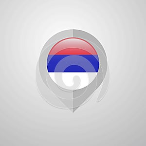 Map Navigation pointer with Republika Srpska flag design vector