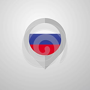 Map Navigation pointer with Russia flag design vector