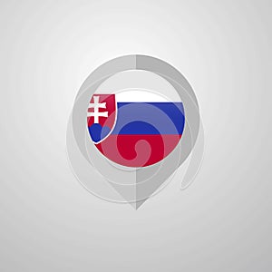 Map Navigation pointer with Slovakia flag design vector