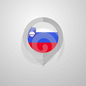Map Navigation pointer with Slovenia flag design vector