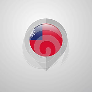 Map Navigation pointer with Taiwan flag design vector
