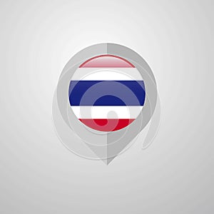 Map Navigation pointer with Thailand flag design vector