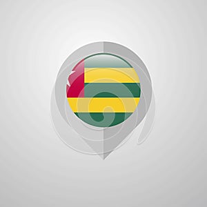 Map Navigation pointer with Togo flag design vector