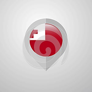 Map Navigation pointer with Tonga flag design vector