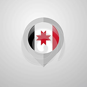 Map Navigation pointer with Udmurtia flag design vector