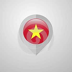 Map Navigation pointer with Vietnam flag design vector