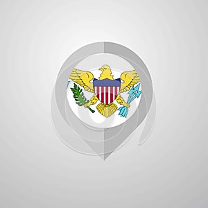 Map Navigation pointer with Virgin Islands US flag design vector