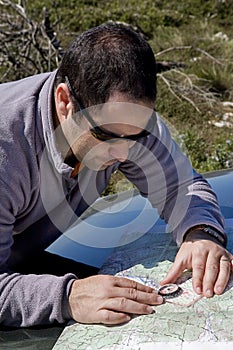 Map navigation, trekking photo