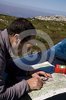 Map navigation, trekking photo