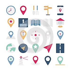 Map and navigation Vector icons can be easily modify or edited