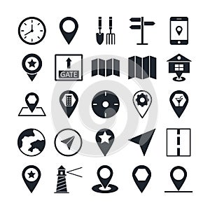 Map and navigation Vector icons can be easily modify or edited
