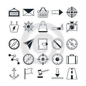 Map and navigation Vector icons can be easily modify or edited