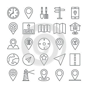 Map and navigation Vector icons can be easily modify or edited