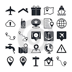 Map and navigation Vector icons can be easily modify or edited