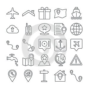 Map and navigation Vector icons can be easily modify or edited