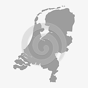 Map of Netherlands in gray on a white background