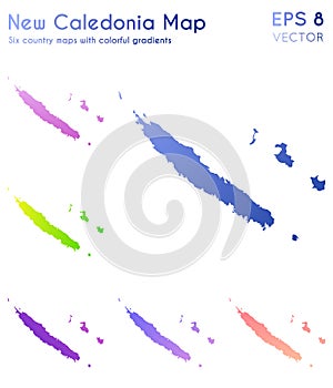 Map of New Caledonia with beautiful gradients.