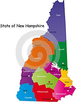 Map of New Hampshire state photo
