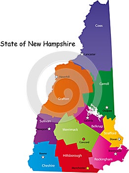 Map of New Hampshire state