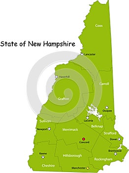 Map of New Hampshire state