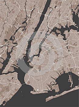 Map of the New York City, NY, USA