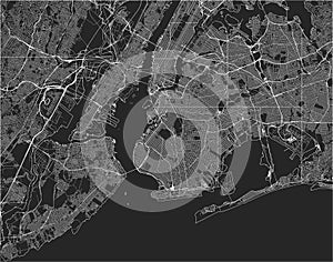 Map of the New York City, NY, USA