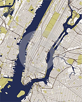 Map of the New York City, NY, USA