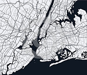 Map of New York city, urban style