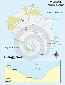 Map of New Zealands volcanic island White Island