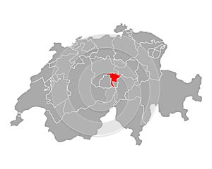Map of Nidwalden in Switzerland