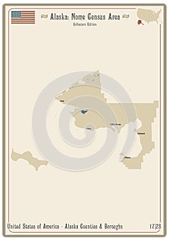 Map of Nome Census Area in Alaska