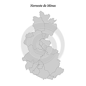map of Noroeste de Minas is a mesoregion in Minas Gerais with bo photo