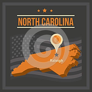 map of north carolina state. Vector illustration decorative design