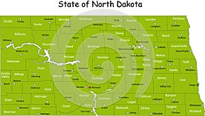 Map of North Dakota