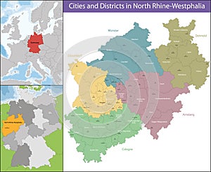 Map of North Rhine-Westphalia photo