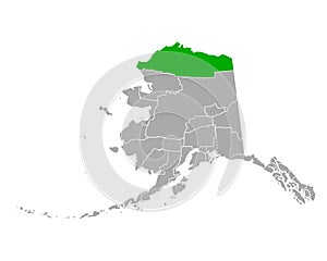 Map of North Slope in Alaska photo
