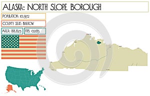 Map of North Slope Borough in Alaska, USA. photo