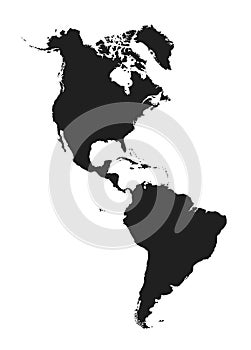 Map of north and south america. isolated vector image of western world