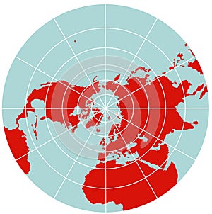 Map of Northern Hemisphere - Polar Stereographic photo