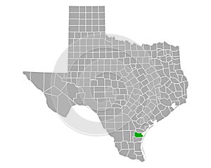 Map of Nueces in Texas photo