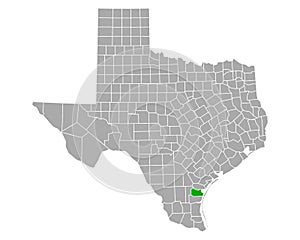 Map of Nueces in Texas