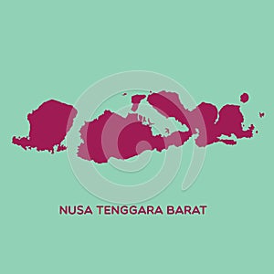 map of nusa tenggara barat. Vector illustration decorative design