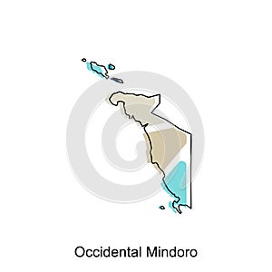 Map of Occidental Mindoro modern design, Philippines map illustration vector Design Template photo