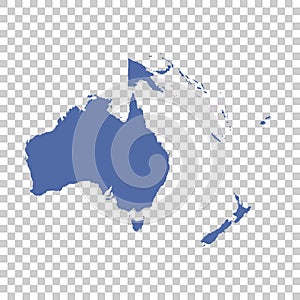 Map of Oceania on isolated background. Flat vector