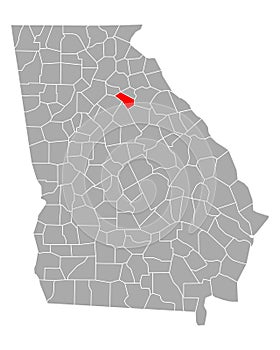 Map of Oconee in Georgia