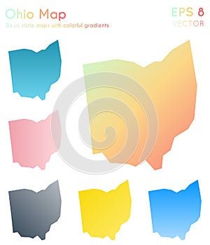 Map of Ohio with beautiful gradients.