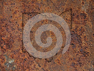 Map of Ohio on rusty metal