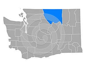 Map of Okanogan in Washington