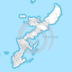 Map of Okinawa Island, Japan